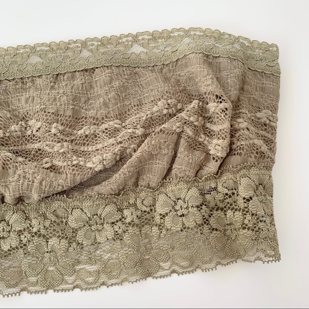 Free People Lace Bandeau Scalloped Edge Taupe XS - Picture 11 of 11